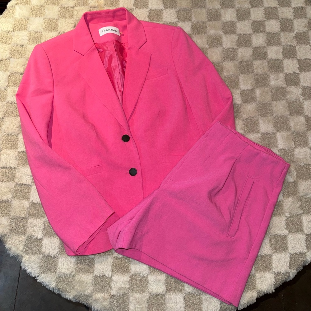 Calvin Klein Vibrant Pink Blazer and Short Set 6/8